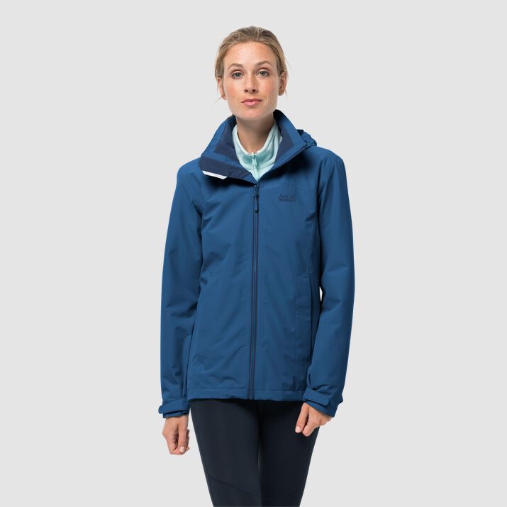 Chamarra Hardshell Jack Wolfskin Evandale Mujer Azules Azules Mexico-1957481